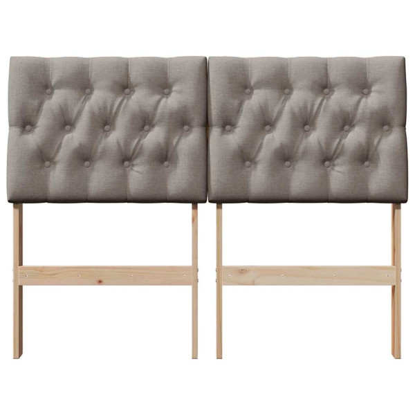 Cabecero tapizado Taupé 120 cm Madera de pino macizo M 4