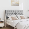 Cabecero tapizado Gris Claro 120 cm Madera de pino macizo 3