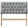 Cabecero tapizado Gris Claro 100 cm Madera de pino macizo 4