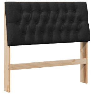 Cabecero tapizado Negro 100 cm Madera de pino macizo H