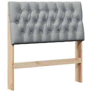 Cabecero tapizado Gris Claro 90 cm Madera de pino macizo H