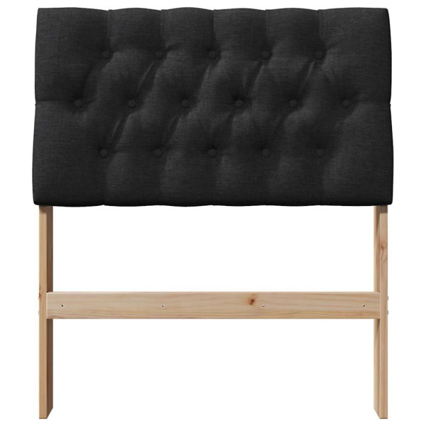 Cabecero tapizado Negro 75 cm Madera de pino macizo M 4