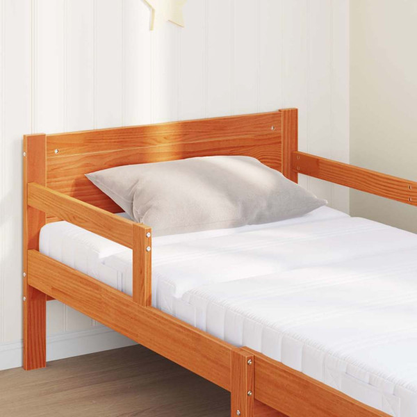 Estructura de cama con colchón Marrón cera 80 x 200 cm M 4