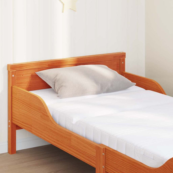 Estructura de cama con colchón Marrón cera 80 x 200 cm M 4