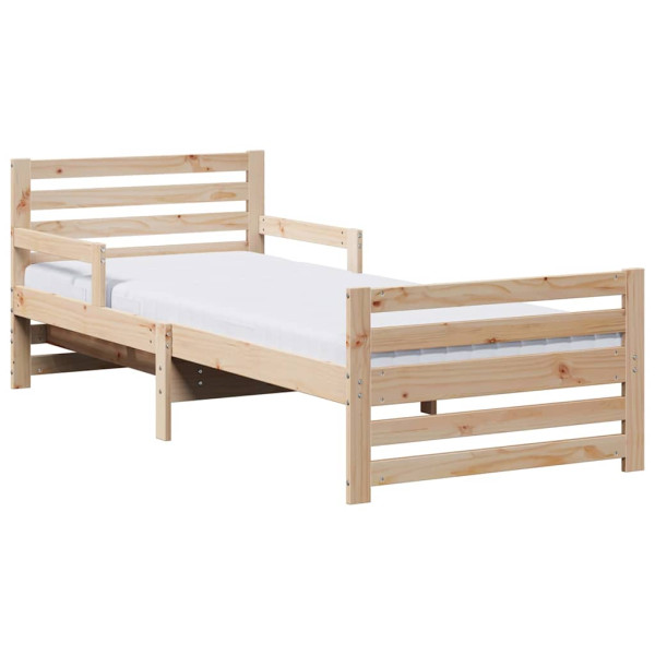 Estructura de cama con colchón con cabecera Marrón 80 x 200 cm M 2
