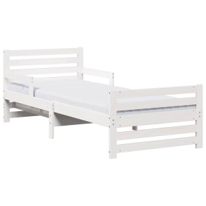 Estructura de cama con colchón con cabecera Blanco 80 x 200 cm H