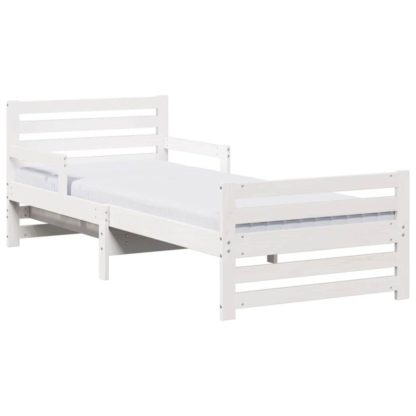 Estructura de cama con colchón con cabecera Blanco 80 x 200 cm M 2