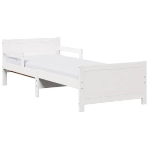 Estructura de cama con colchón con cabecera Blanco 80 x 200 cm H