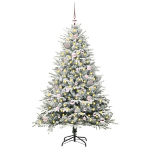 Árbol de Navidad Artificial Pre-iluminado con Juego de Bolas H