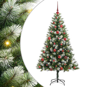 Árbol de Navidad Artificial Plegable con Nieve Esponjosa 150 cm H
