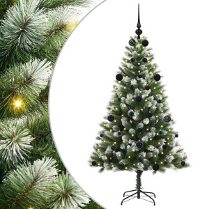Árbol de Navidad Artificial Plegable con Nieve Esponjosa 150 cm H