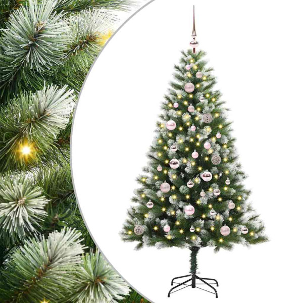 Árbol de Navidad Artificial Plegable con Nieve Esponjosa 150 cm D