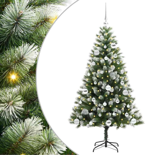 Árbol de Navidad Artificial Plegable con Nieve Esponjosa 150 cm M 2