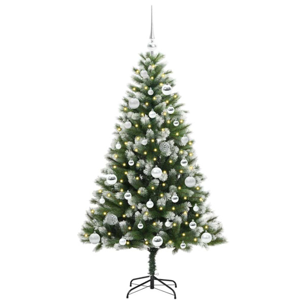 Árbol de Navidad Artificial Plegable con Nieve Esponjosa 150 cm M 3