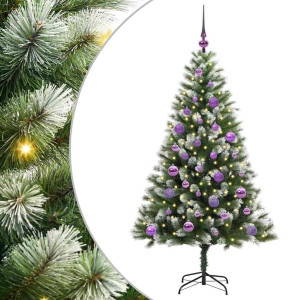 Árbol de Navidad Artificial Plegable con Nieve Esponjosa 150 cm H