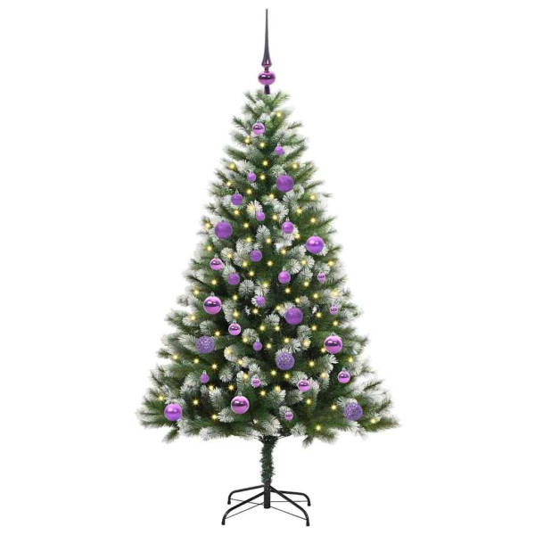 Árbol de Navidad Artificial Plegable con Nieve Esponjosa 150 cm M 3