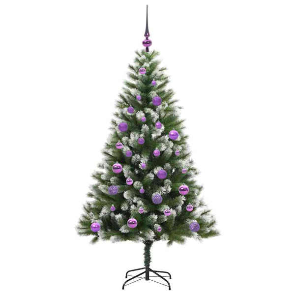 Árbol de Navidad Artificial Plegable con Nieve Esponjosa 150 cm M 4