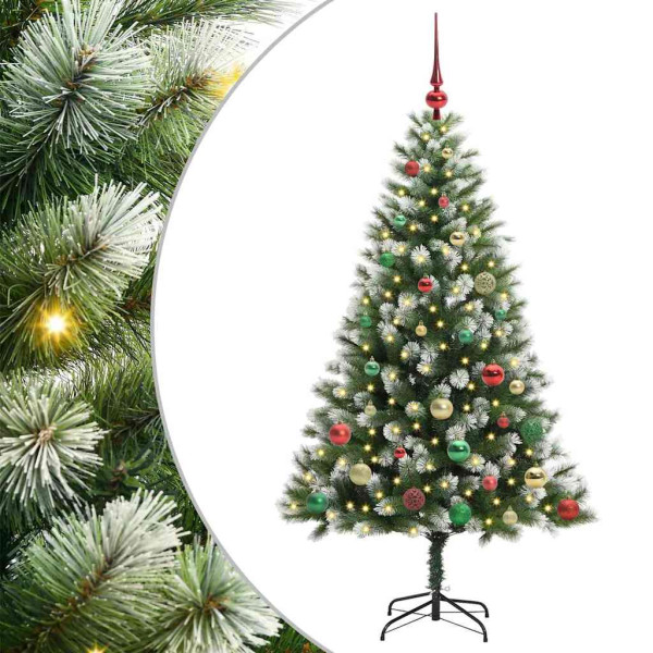 Árbol de Navidad Artificial Plegable con Nieve Esponjosa 150 cm M 2