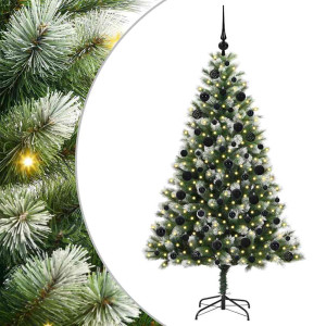 Árbol de Navidad Artificial Plegable con Nieve Esponjosa 180 cm H