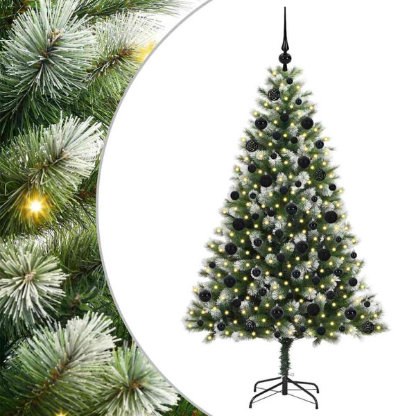 Árbol de Navidad Artificial Plegable con Nieve Esponjosa 180 cm M 2