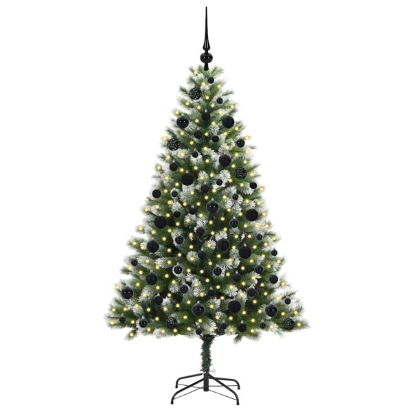 Árbol de Navidad Artificial Plegable con Nieve Esponjosa 180 cm M 3