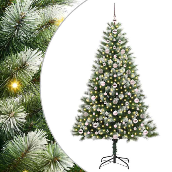 Árbol de Navidad Artificial Plegable con Nieve Esponjosa 180 cm M 2