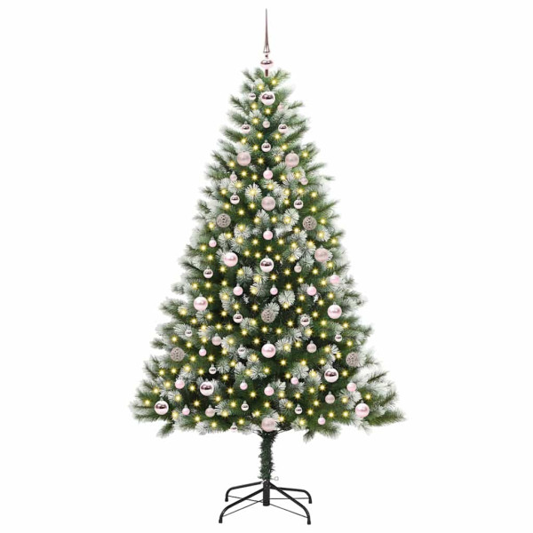Árbol de Navidad Artificial Plegable con Nieve Esponjosa 180 cm M 3