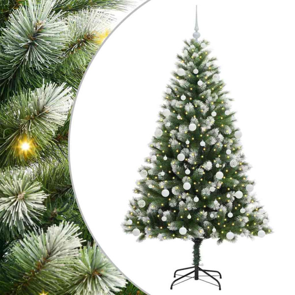 Árbol de Navidad Artificial Plegable con Nieve Esponjosa 180 cm M 2