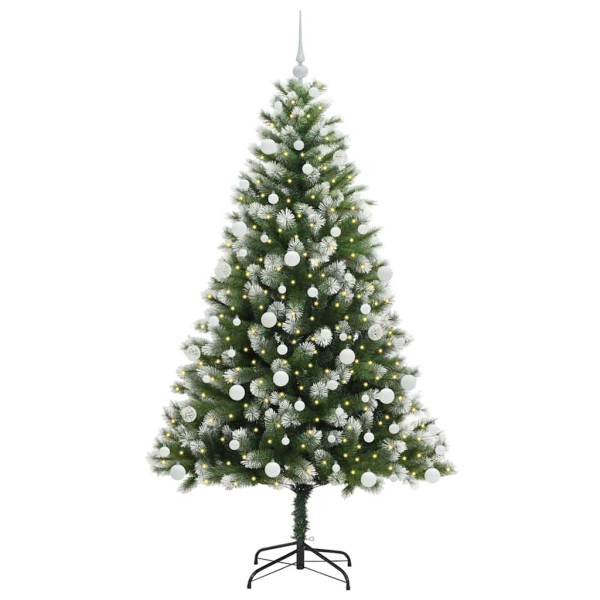 Árbol de Navidad Artificial Plegable con Nieve Esponjosa 180 cm M 3