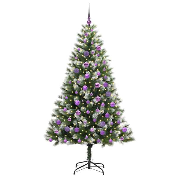 Árbol de Navidad Artificial Plegable con Nieve Esponjosa 180 cm M 3