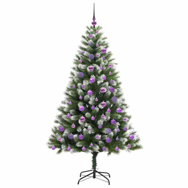 Árbol de Navidad Artificial Plegable con Nieve Esponjosa 180 cm M 4