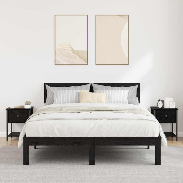 Mesa de Noche con cajón 2 pcs Roble negro 34 x 35.5 x 45 cm M 4