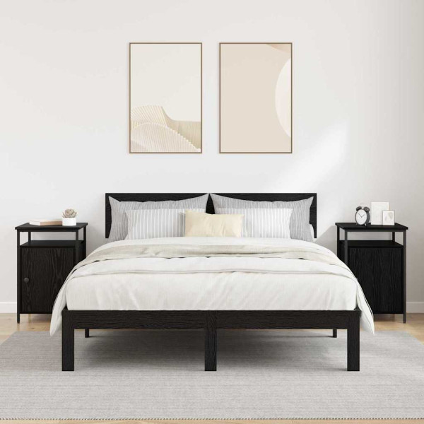 Armario de Noche 2 pcs Roble negro 40 x 42 x 60cm M 4