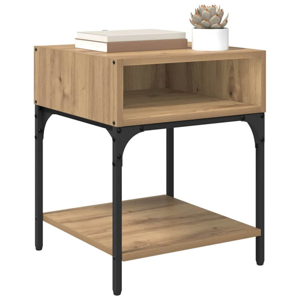 Mesa de Noche 2 pcs Roble artisan 40 x 40 x 50 cm M 3