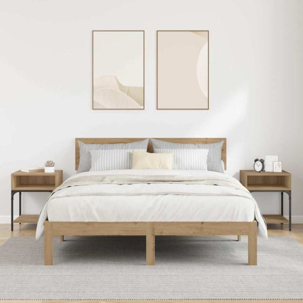 Mesa de Noche 2 pcs Roble artisan 40 x 40 x 50 cm M 4