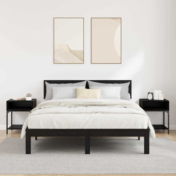 Mesa de Noche 2 pcs Roble negro 40 x 40 x 50 cm M 4