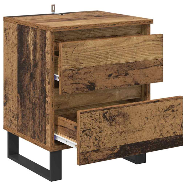 Armario de Noche con cajón 2 pcs Madera vieja 40 x 35 x 50 cm M 5