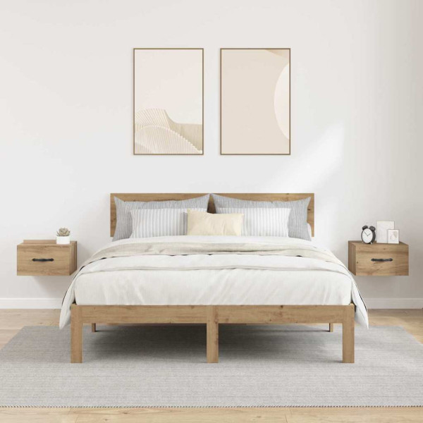 Armario de Noche con cajón 2 pcs Roble artisan 35 x 35 x 20 cm M 4