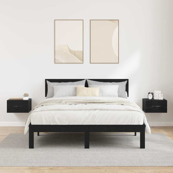 Armario de Noche con cajón 2 pcs Roble negro 35 x 35 x 20 cm M 4