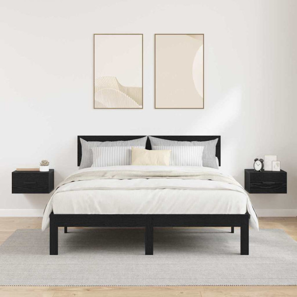 Armario de Noche con cajón 2 pcs Roble negro 35 x 35 x 20 cm M 4