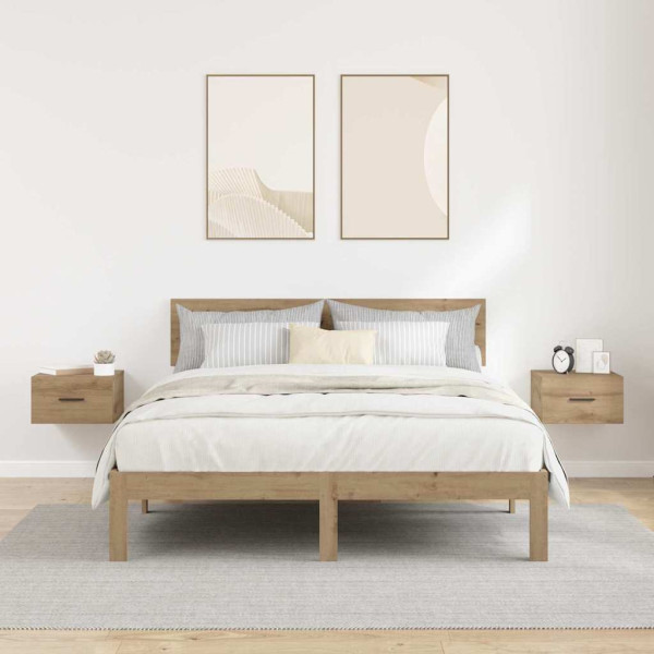 Armario de Noche con cajón 2 pcs Roble artisan 35 x 35 x 20 cm M 4