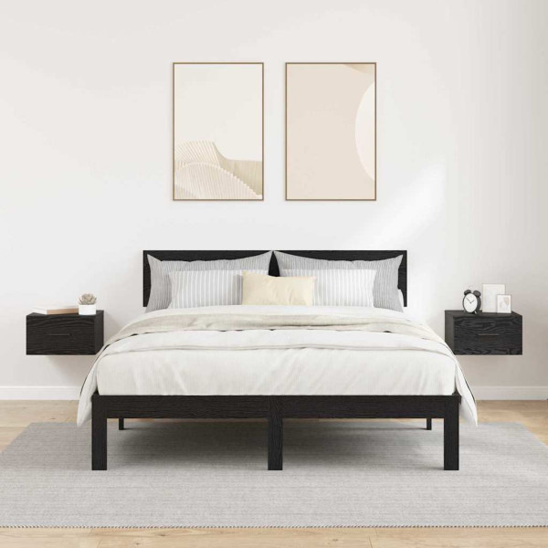 Armario de Noche con cajón 2 pcs Roble negro 35 x 35 x 20 cm M 4