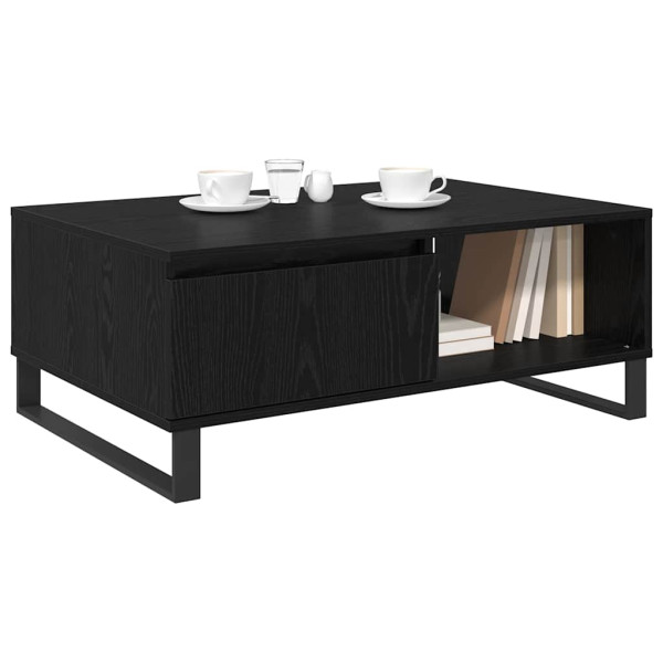 Mesa de Café Roble negro 90 x 60 x 35 cm Madera contrachapada M 3