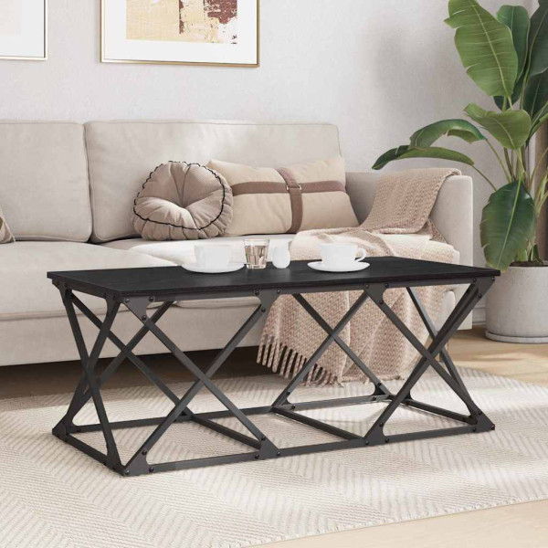 Mesa de Café Roble negro 100 x 49 x 40 cm Madera contrachapada M 4