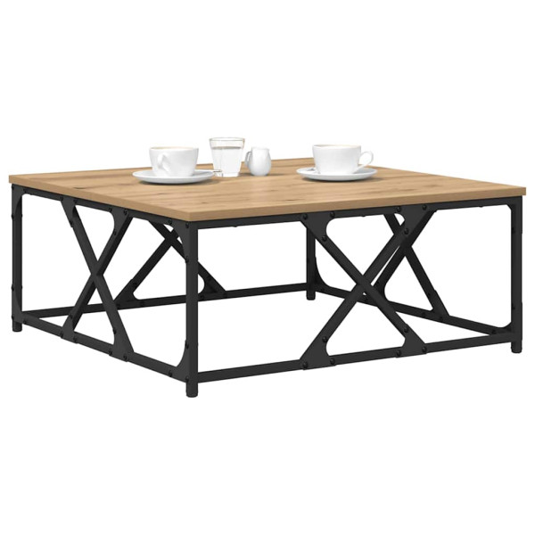 Mesa de Café Roble artisan 70 x 70 x 30 cm Madera contrachapada M 3