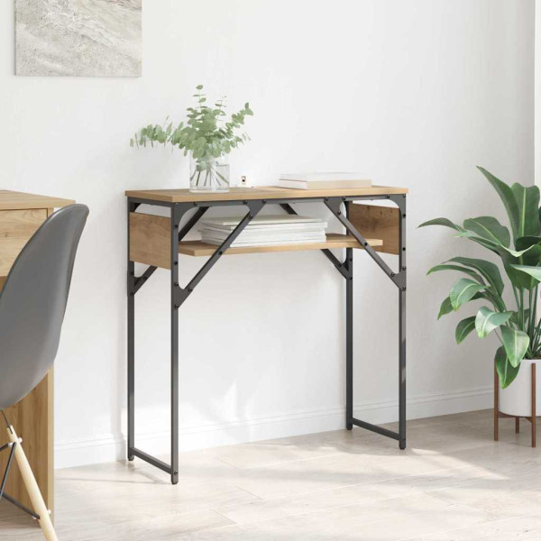 MesaConsola Roble artisan 75x30x75cm Madera contrachapada D