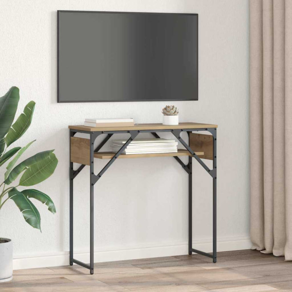 MesaConsola Roble artisan 75x30x75cm Madera contrachapada M 4