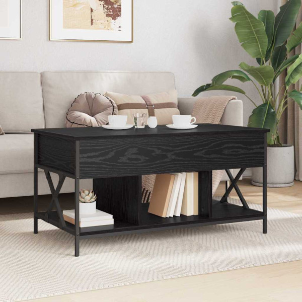 Mesa de Café Roble negro 100 x 55 x 50 cm Madera contrachapada M 4