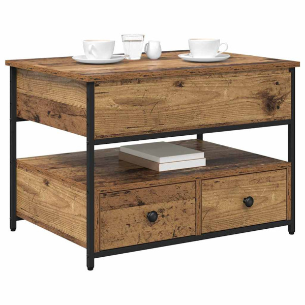 Mesa de Café con cajón Madera vieja 70x50x50cm Madera Ingeniada M 3