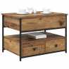 Mesa de Café con cajón Madera vieja 70x50x50cm Madera Ingeniada 3